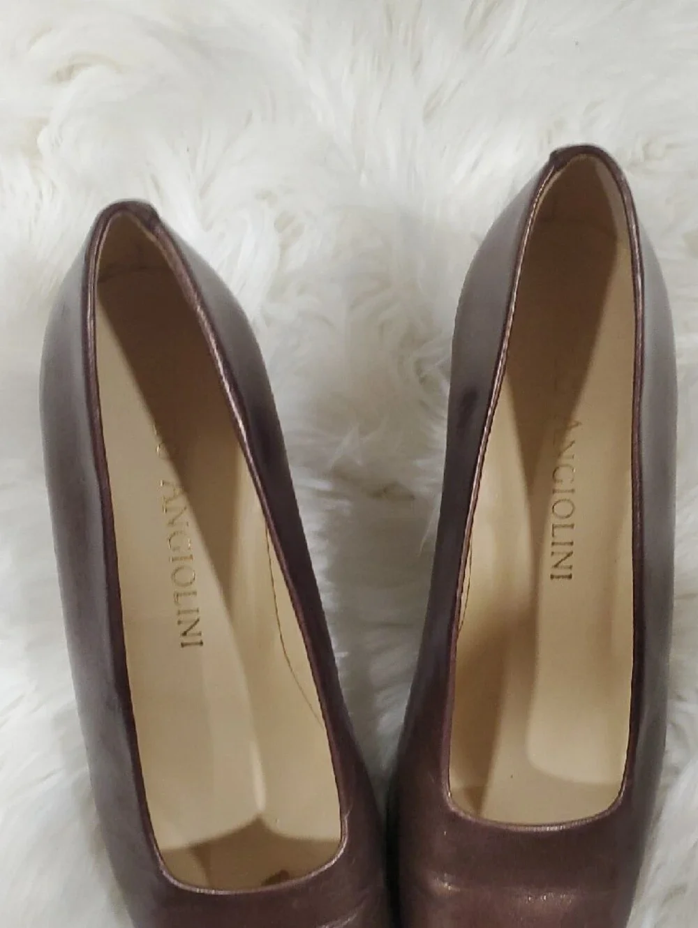 Enzo Angiolini Bronze Metallic Square-Toe Pump Shoes Size 7.5 - Picture 3 of 12